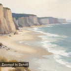 Whispering Tide at Chalk Cove Canvas Print – blue vintage canvas wall art print by Aspire Prints