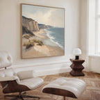 Whispering Tide at Chalk Cove Canvas Print – blue vintage canvas wall art print by Aspire Prints