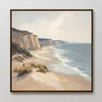 Whispering Tide at Chalk Cove Canvas Print – blue vintage canvas wall art print by Aspire Prints