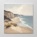 Whispering Tide at Chalk Cove Canvas Print – blue vintage canvas wall art print by Aspire Prints