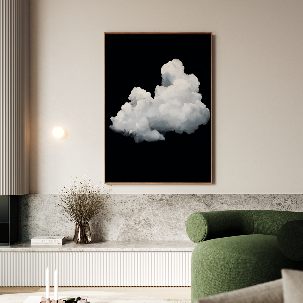 Whisper in the Void – black cloud canvas wall art print by Aspire Prints