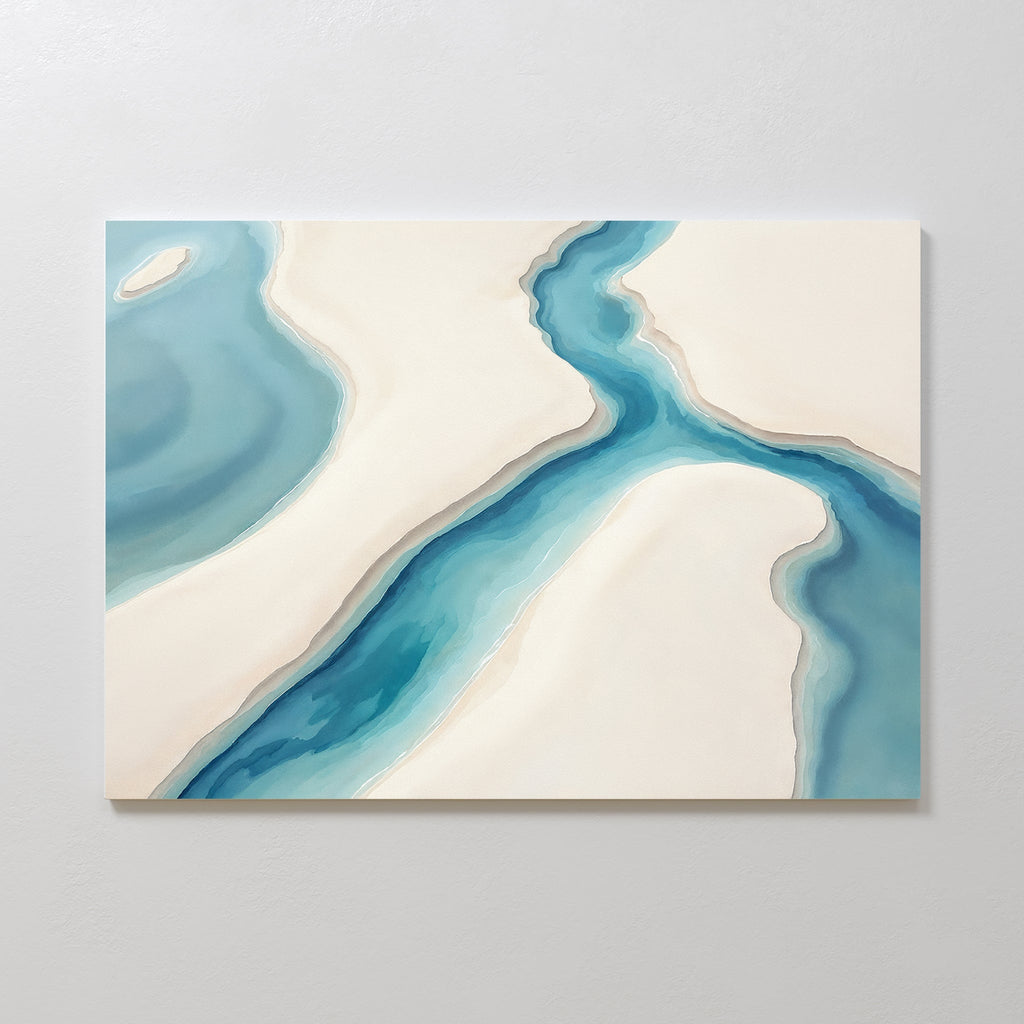 Tides of Serenity – blue coastal canvas wall art print by Aspire Prints