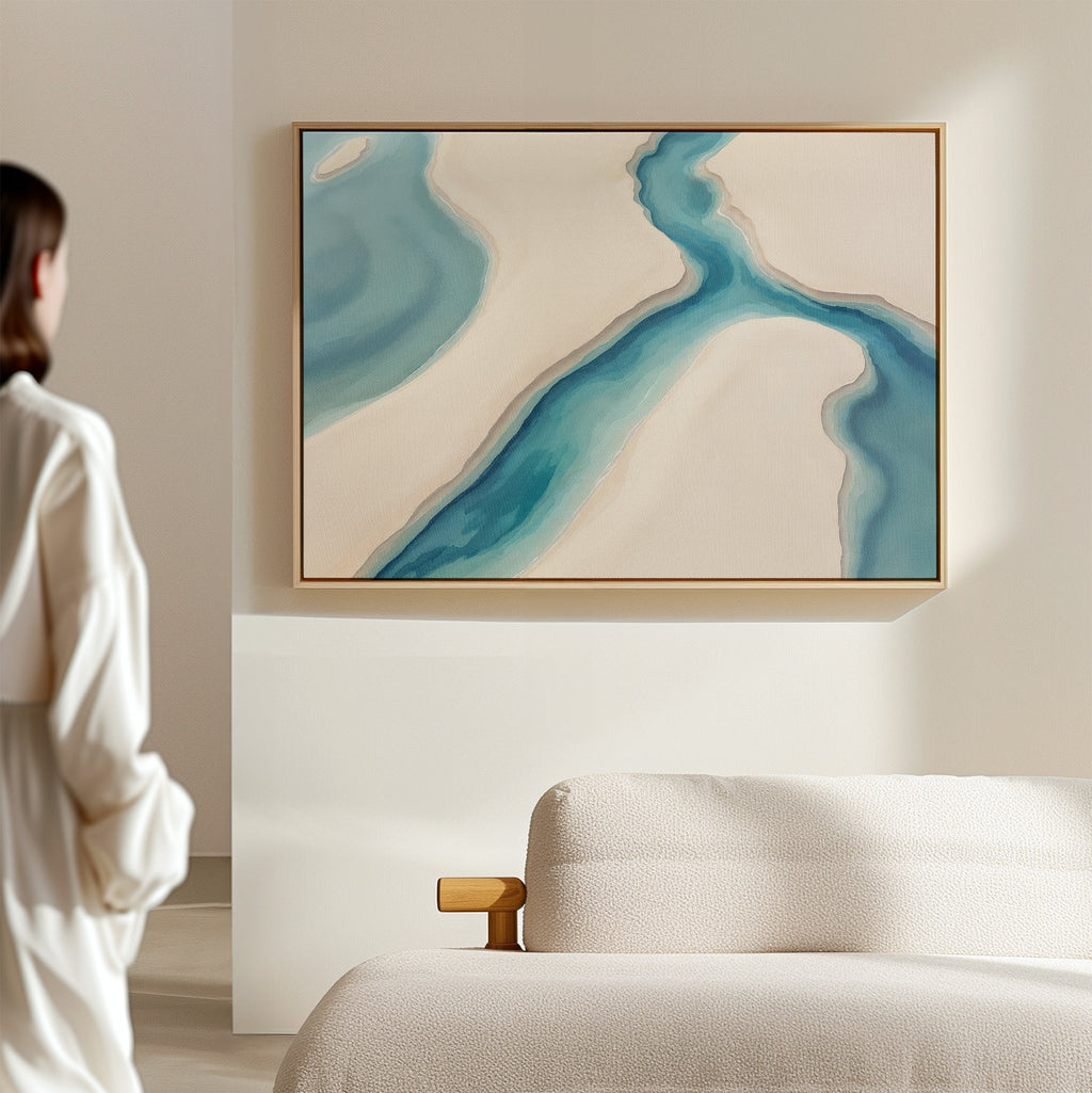 Tides of Serenity – blue coastal canvas wall art print by Aspire Prints