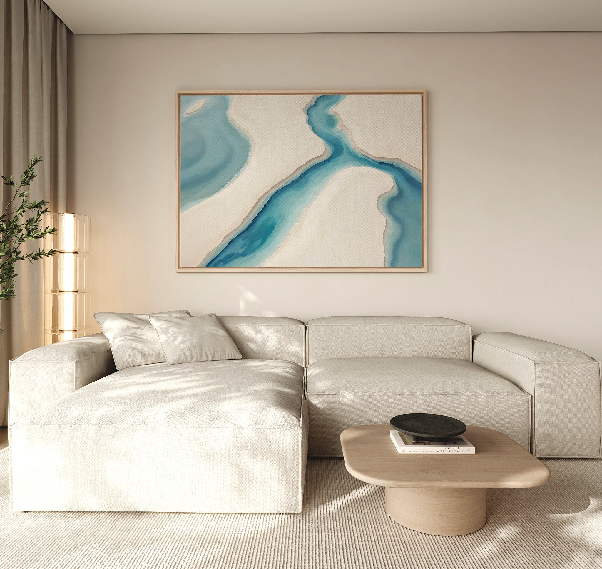 Tides of Serenity – blue coastal canvas wall art print by Aspire Prints