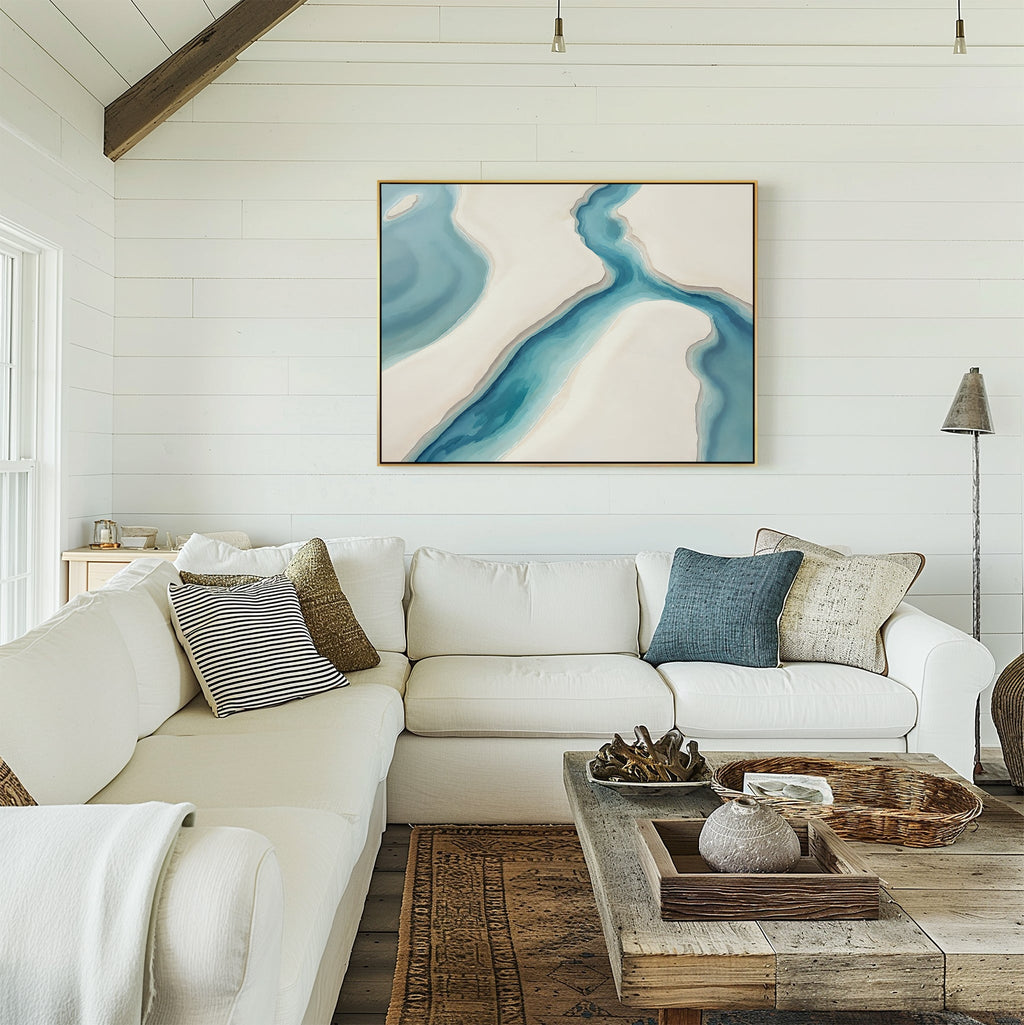 Tides of Serenity – blue coastal canvas wall art print by Aspire Prints