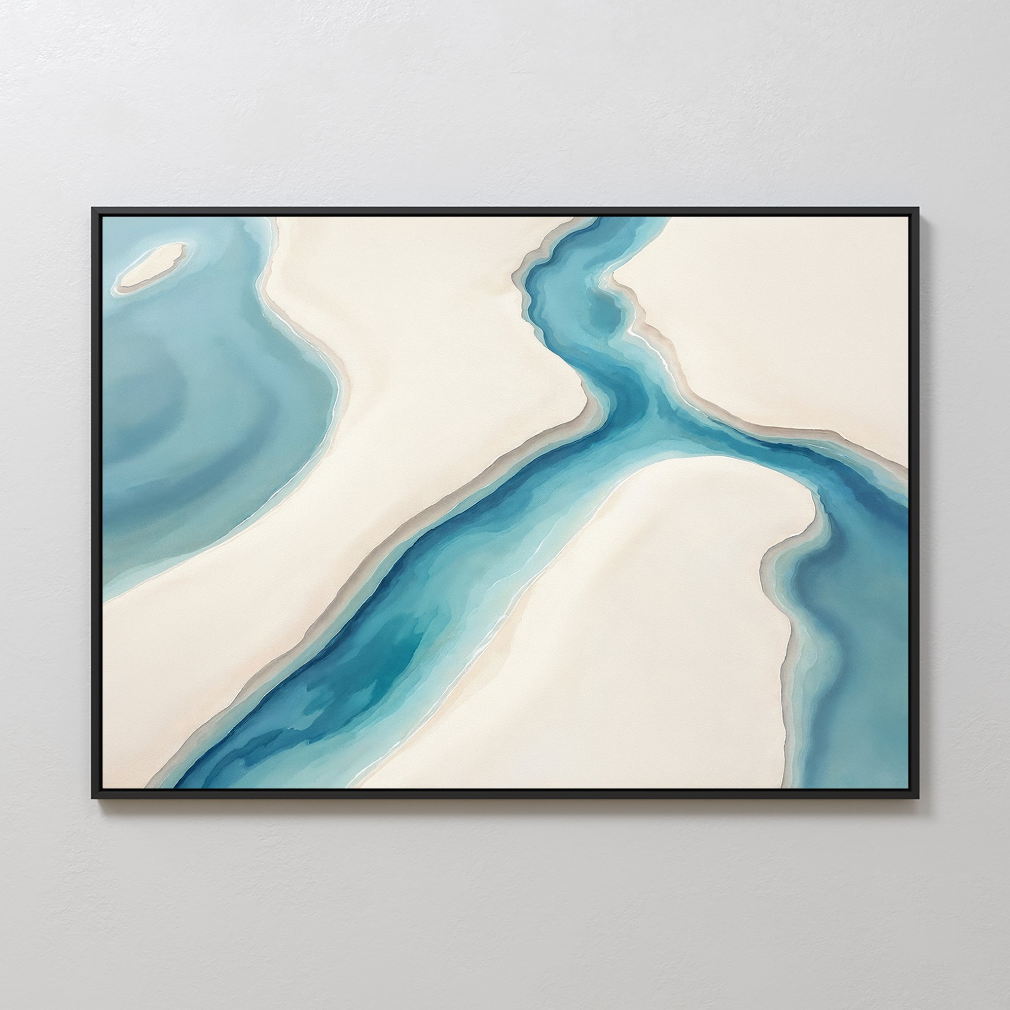 Tides of Serenity – blue coastal canvas wall art print by Aspire Prints