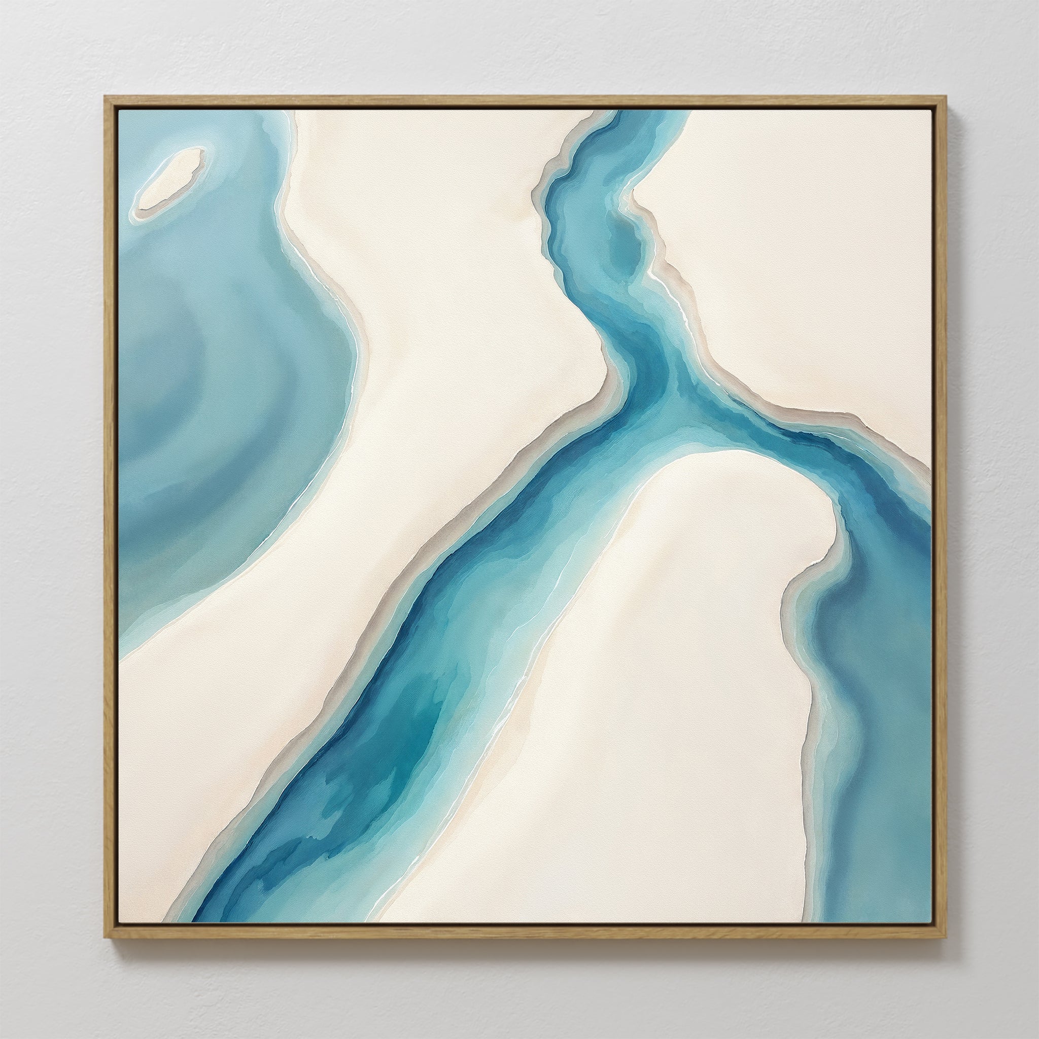 Tideline Whisper – blue coastal canvas wall art print by Aspire Prints