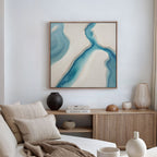 Tideline Whisper – blue coastal canvas wall art print by Aspire Prints