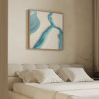 Tideline Whisper – blue coastal canvas wall art print by Aspire Prints