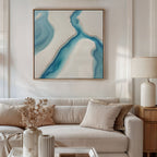 Tideline Whisper – blue coastal canvas wall art print by Aspire Prints