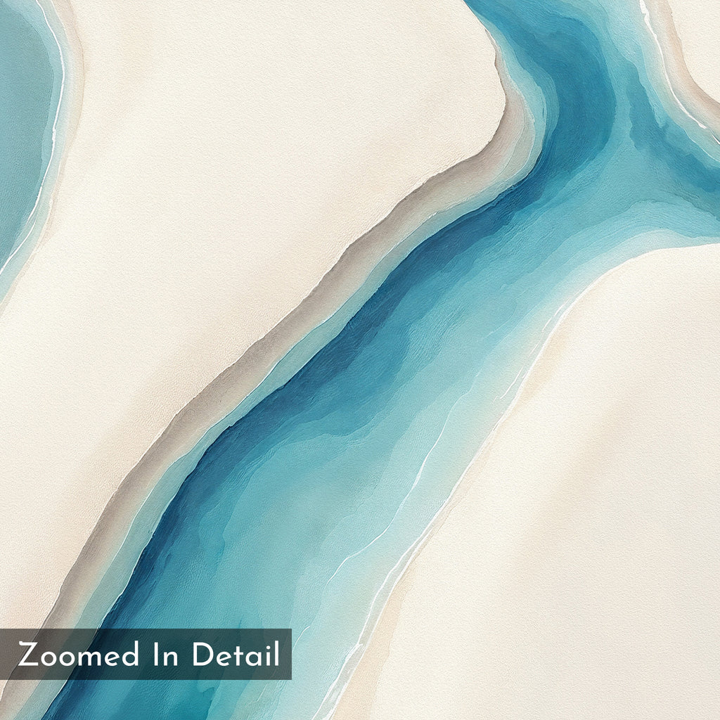 Tideline Whisper – blue coastal canvas wall art print by Aspire Prints