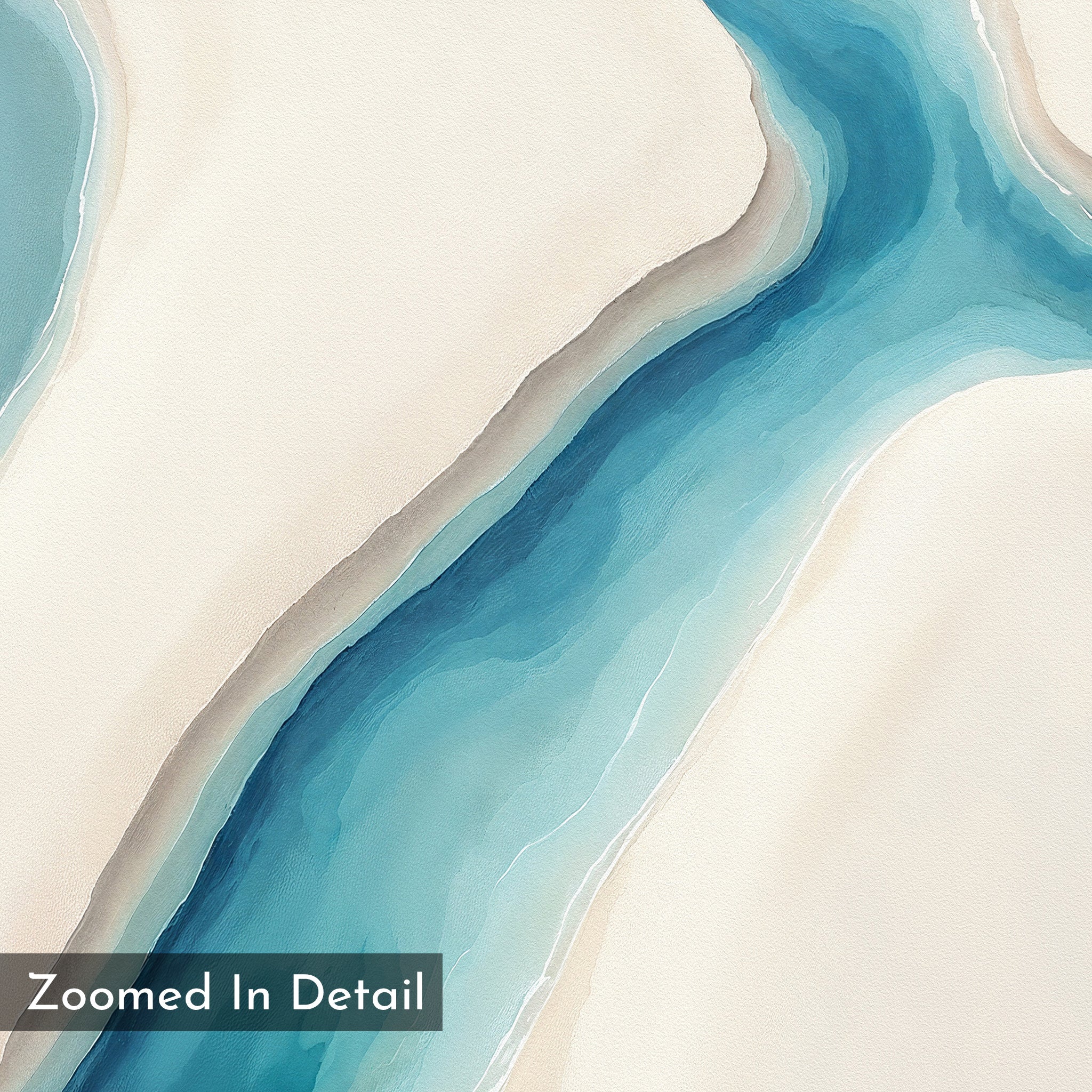 Tideline Whisper – blue coastal canvas wall art print by Aspire Prints