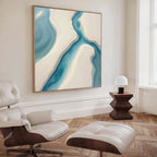 Tideline Whisper – blue coastal canvas wall art print by Aspire Prints
