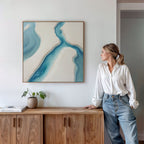 Tideline Whisper – blue coastal canvas wall art print by Aspire Prints