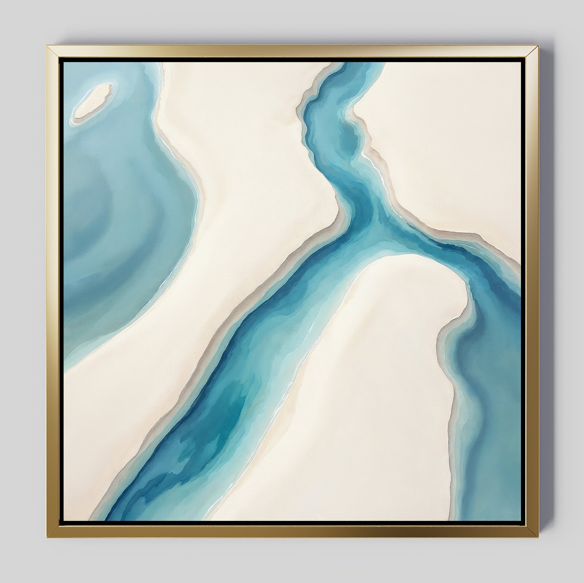 Tideline Whisper – blue coastal canvas wall art print by Aspire Prints