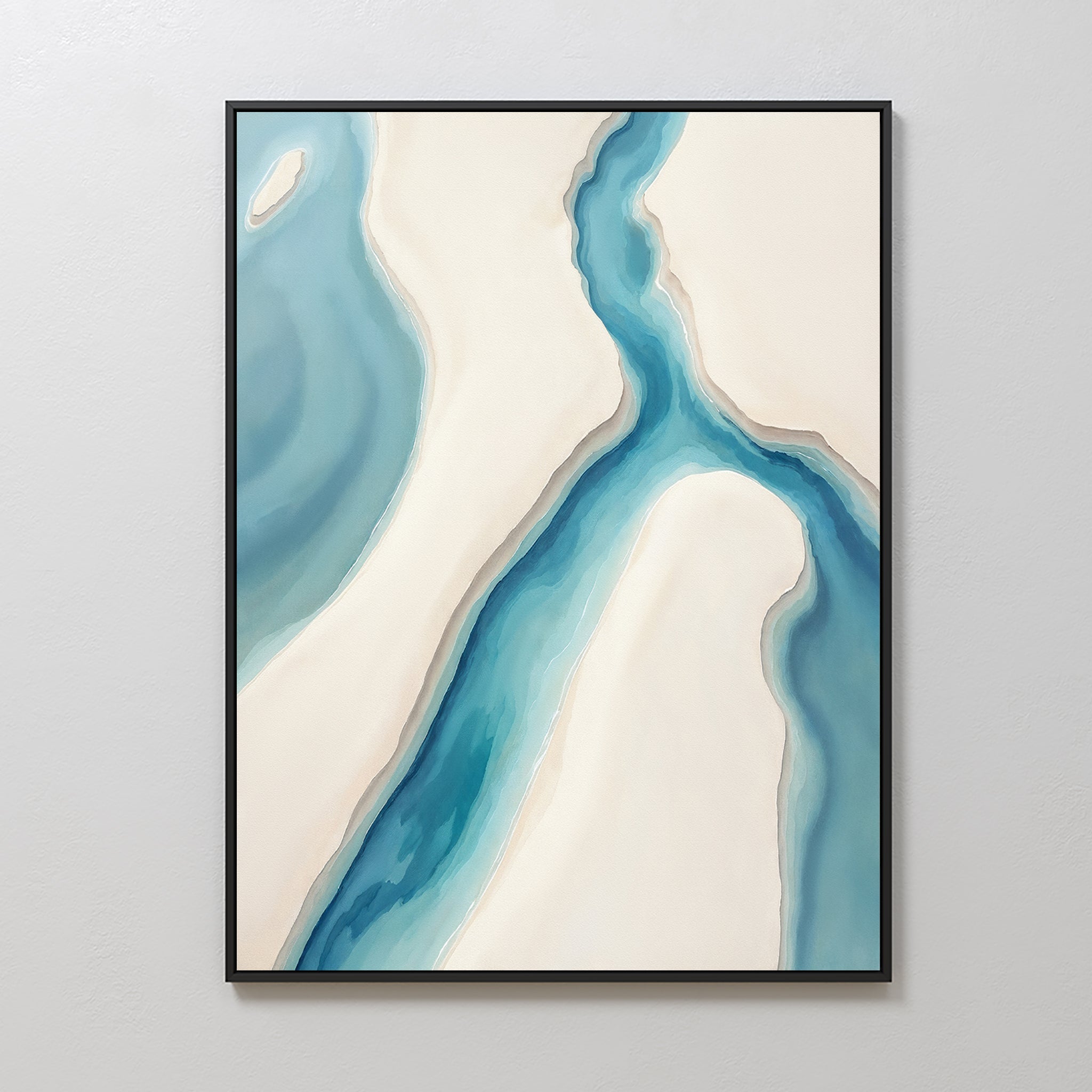Whispering Tides – blue coastal canvas wall art print by Aspire Prints