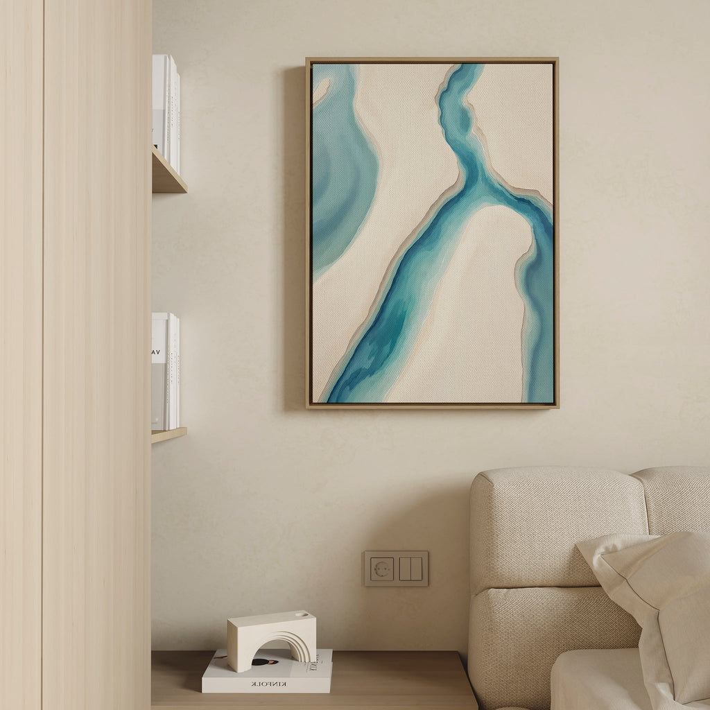 Whispering Tides – blue coastal canvas wall art print by Aspire Prints