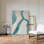 Whispering Tides – blue coastal canvas wall art print by Aspire Prints