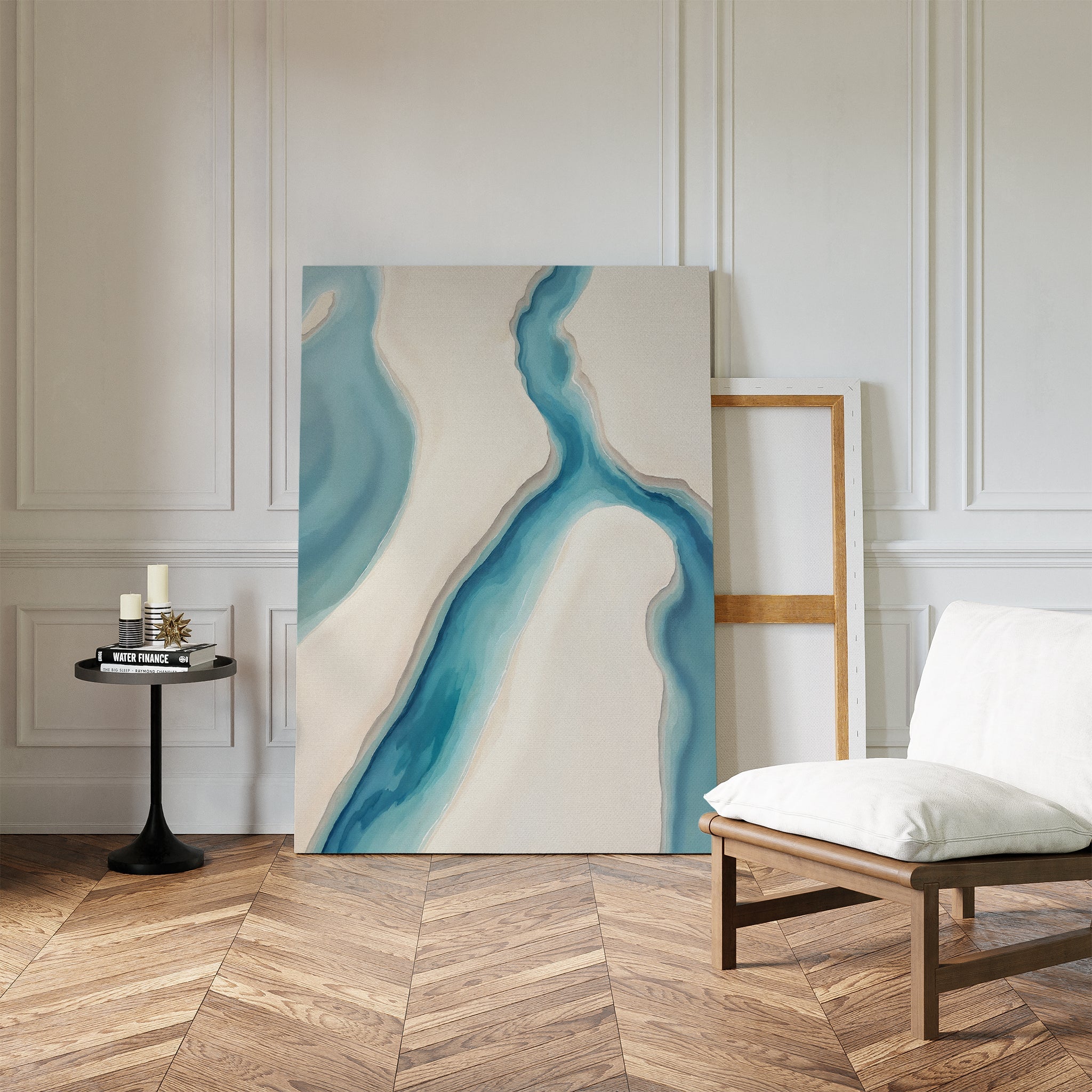Whispering Tides – blue coastal canvas wall art print by Aspire Prints