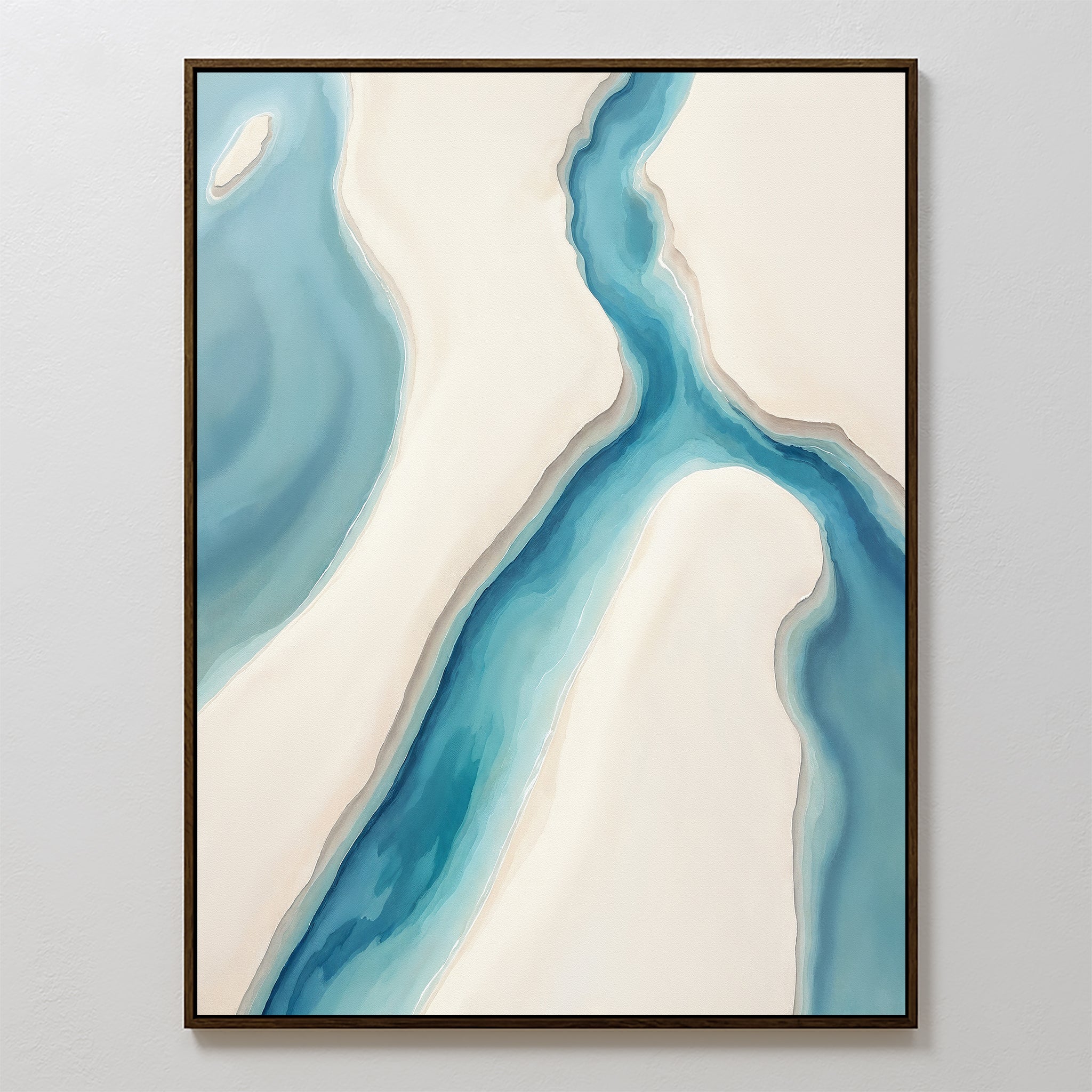 Whispering Tides – blue coastal canvas wall art print by Aspire Prints