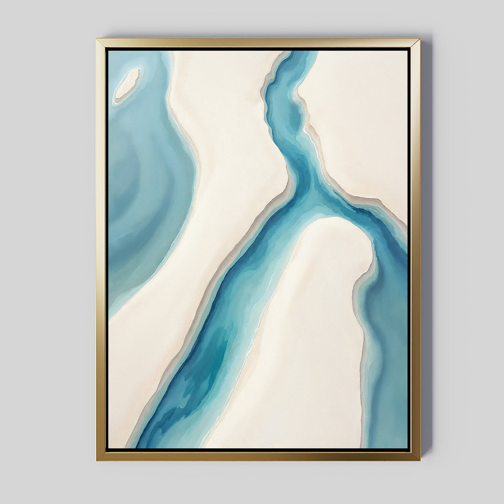 Whispering Tides – blue coastal canvas wall art print by Aspire Prints