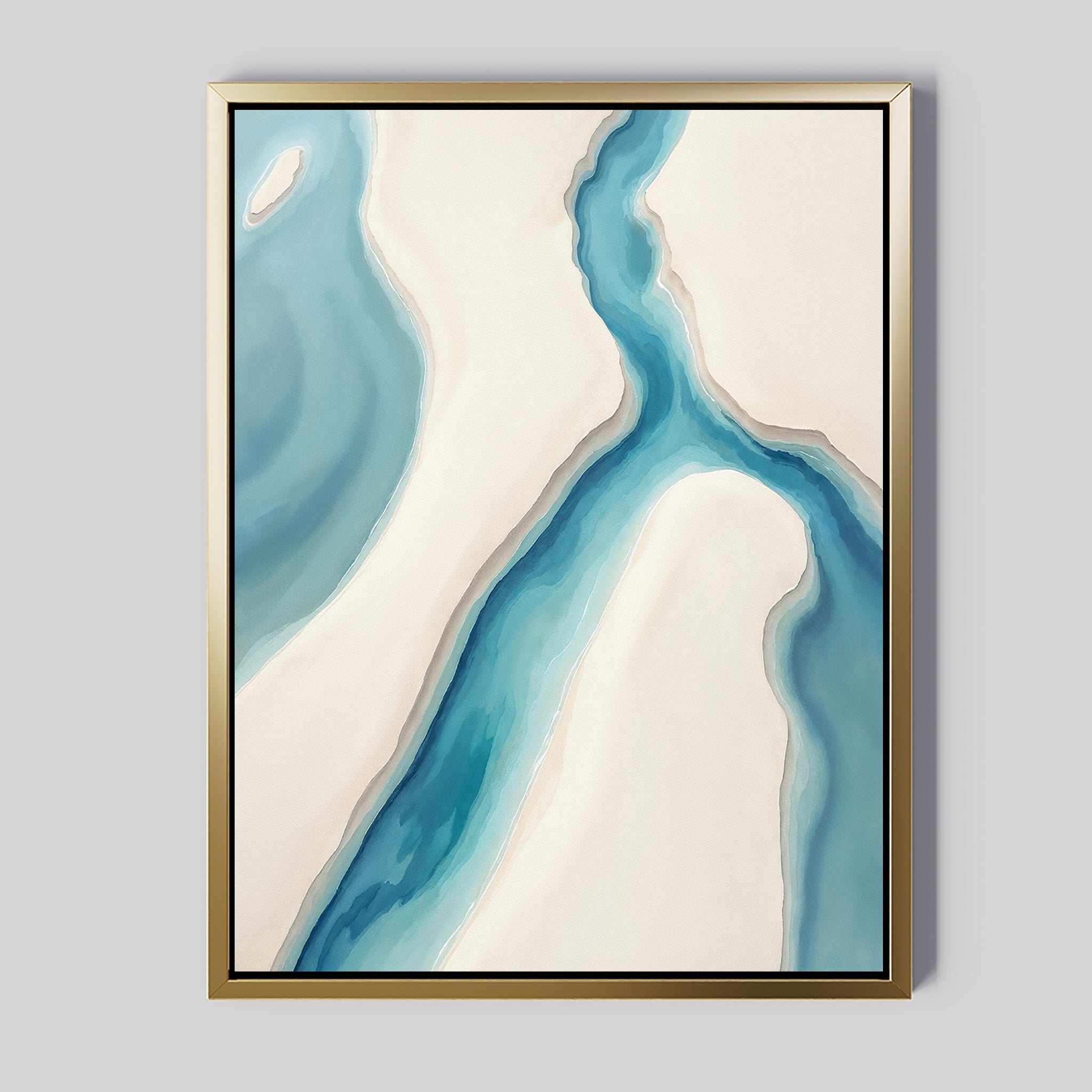 Whispering Tides – blue coastal canvas wall art print by Aspire Prints