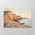 Where the Cliffs Meet Gold – earthy brown vintage canvas wall art print by Aspire Prints