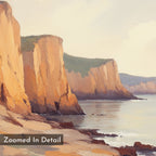 Where the Cliffs Meet Gold – earthy brown vintage canvas wall art print by Aspire Prints