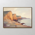Where the Cliffs Meet Gold – earthy brown vintage canvas wall art print by Aspire Prints