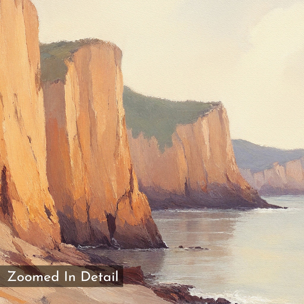 Where the Cliffs Catch Fire – earthy brown vintage canvas wall art print by Aspire Prints