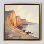 Where the Cliffs Catch Fire – earthy brown vintage canvas wall art print by Aspire Prints