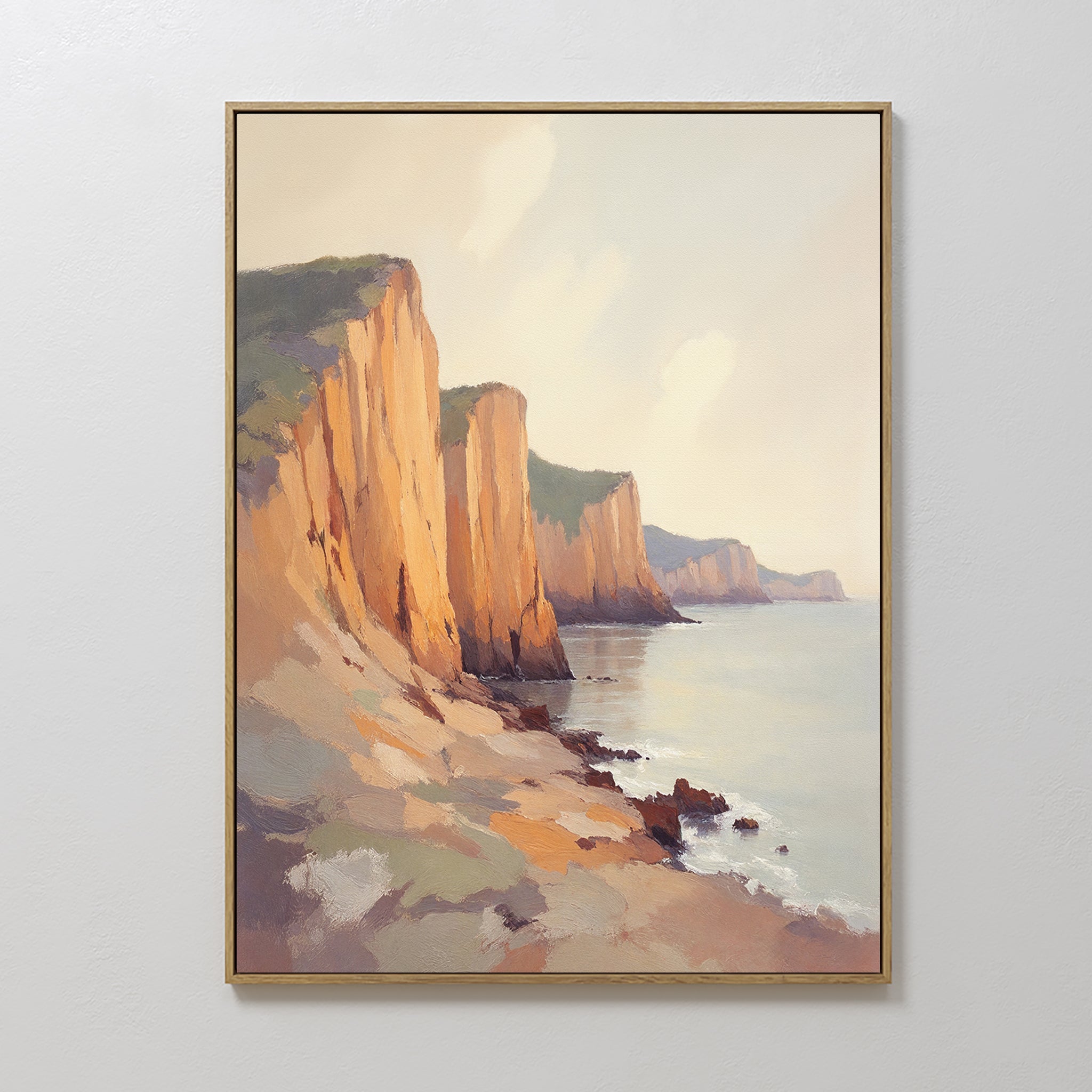 Amber Bluffs Reverie – earthy brown vintage canvas wall art print by Aspire Prints