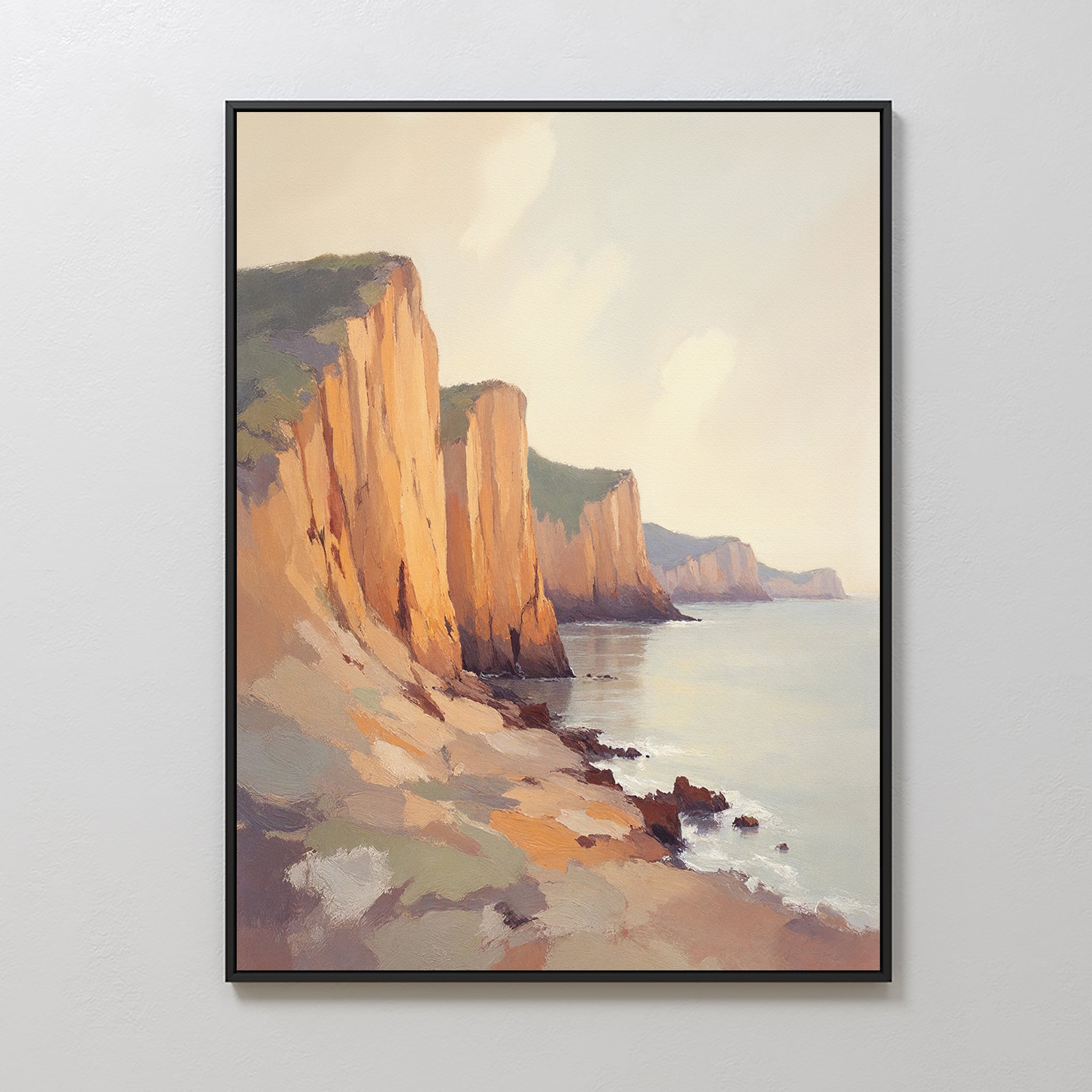 Amber Bluffs Reverie – earthy brown vintage canvas wall art print by Aspire Prints