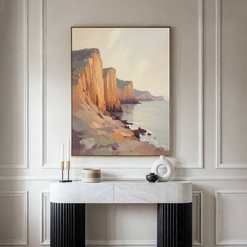 Amber Bluffs Reverie – earthy brown vintage canvas wall art print by Aspire Prints