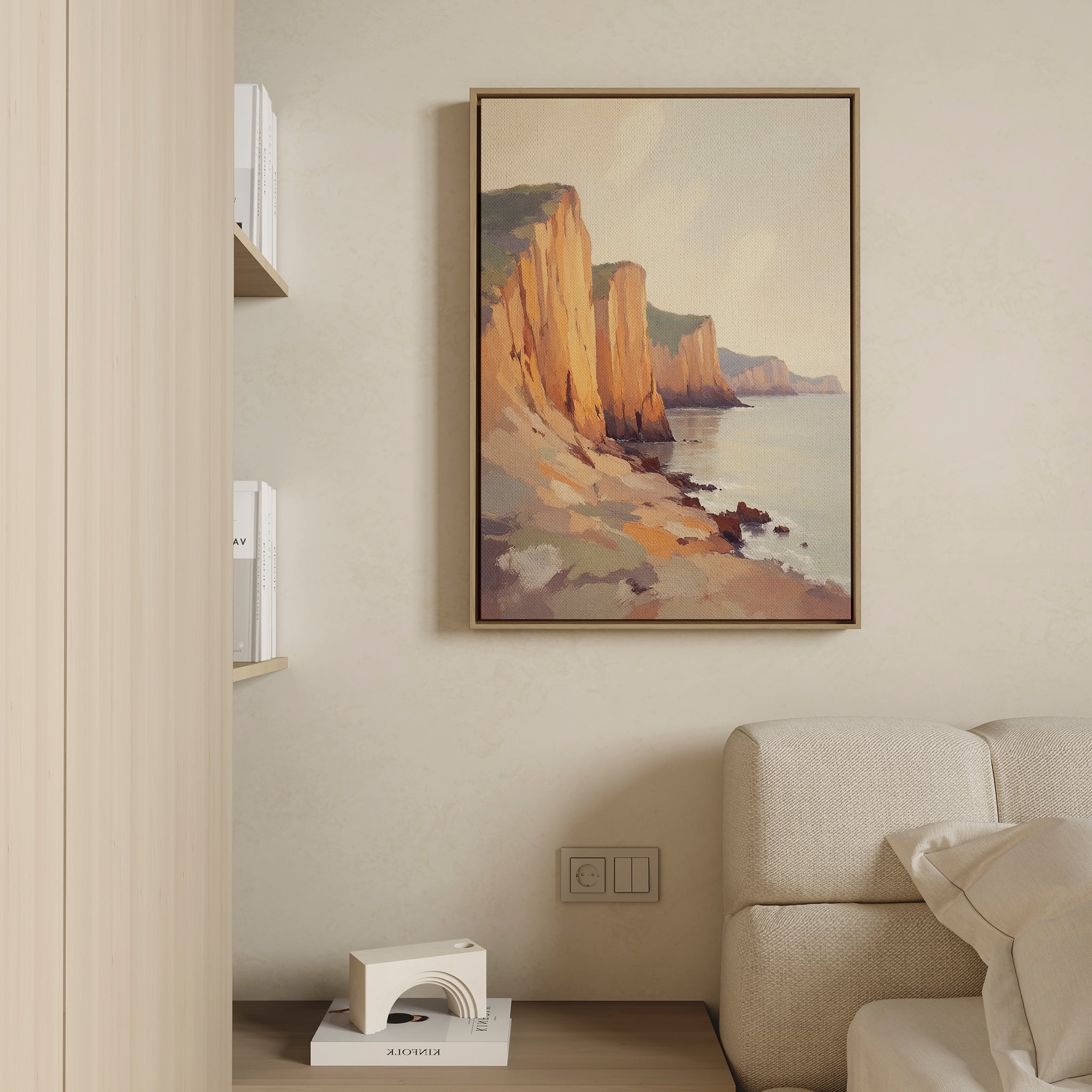 Amber Bluffs Reverie – earthy brown vintage canvas wall art print by Aspire Prints