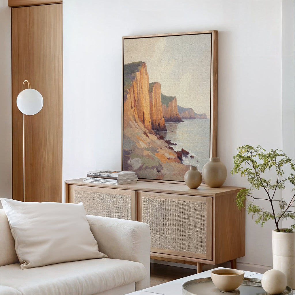 Amber Bluffs Reverie – earthy brown vintage canvas wall art print by Aspire Prints