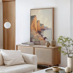 Amber Bluffs Reverie – earthy brown vintage canvas wall art print by Aspire Prints