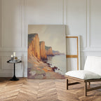 Amber Bluffs Reverie – earthy brown vintage canvas wall art print by Aspire Prints