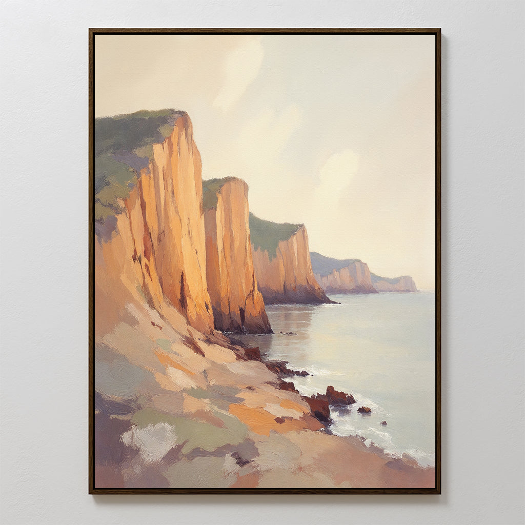 Amber Bluffs Reverie – earthy brown vintage canvas wall art print by Aspire Prints