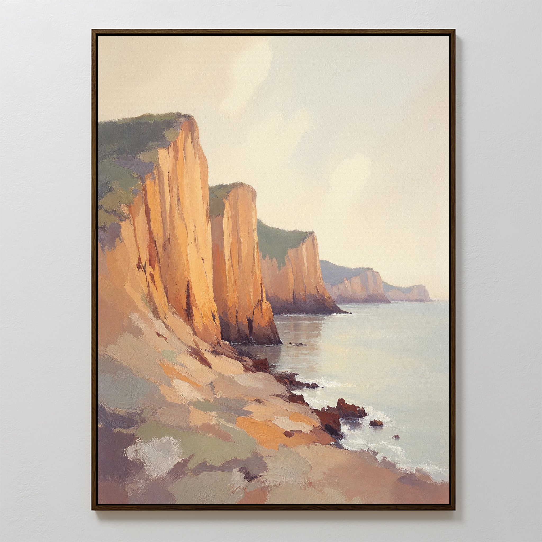 Amber Bluffs Reverie – earthy brown vintage canvas wall art print by Aspire Prints