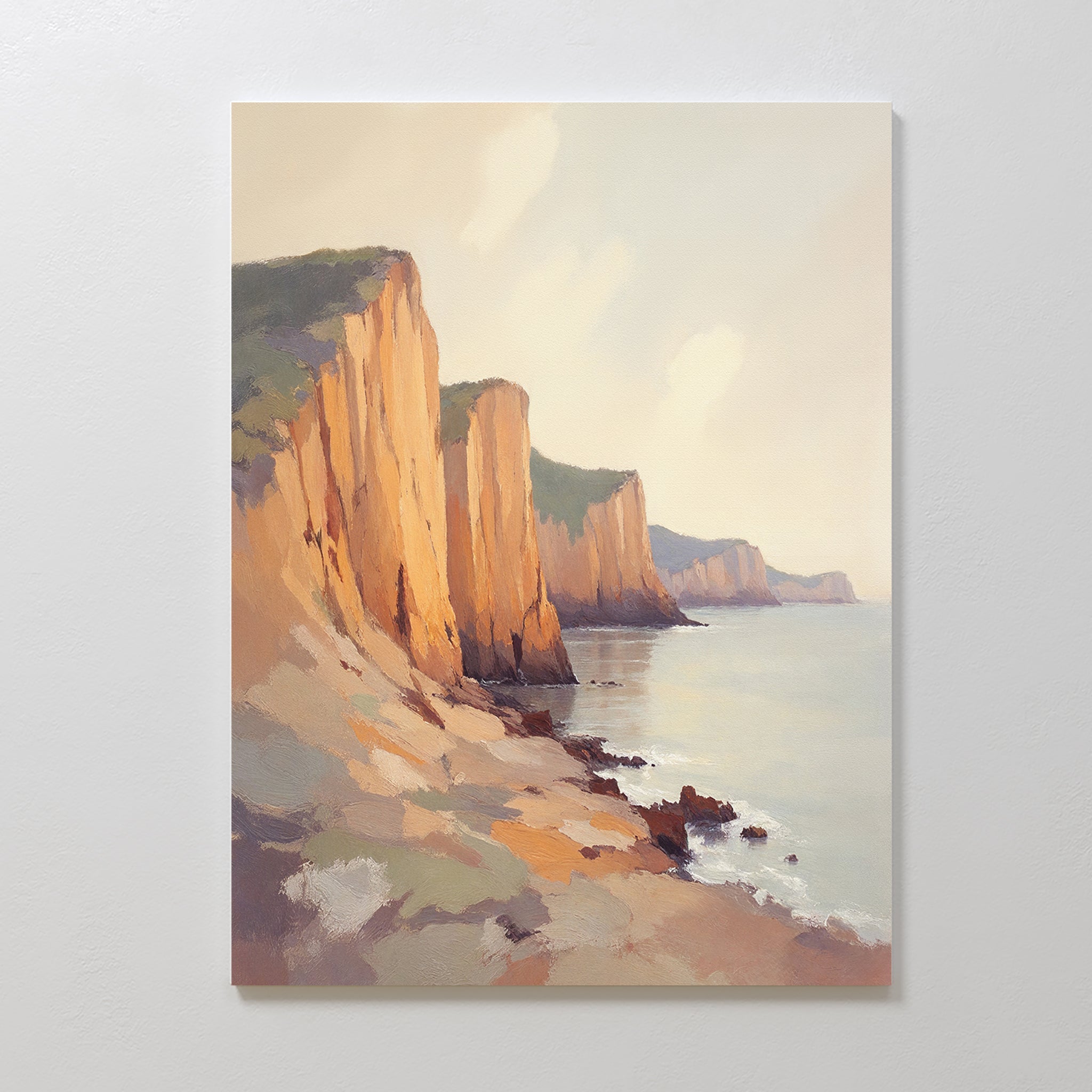 Amber Bluffs Reverie – earthy brown vintage canvas wall art print by Aspire Prints
