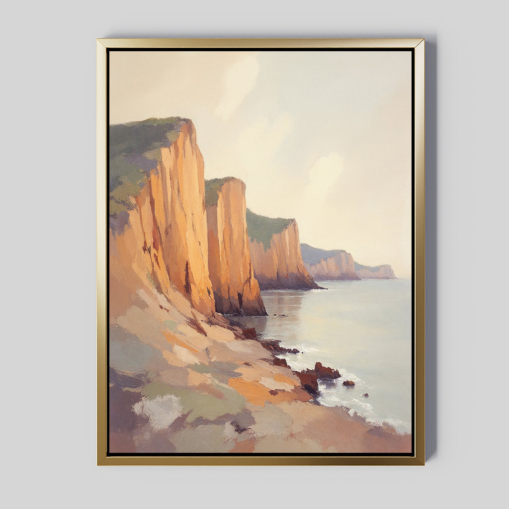 Amber Bluffs Reverie – earthy brown vintage canvas wall art print by Aspire Prints