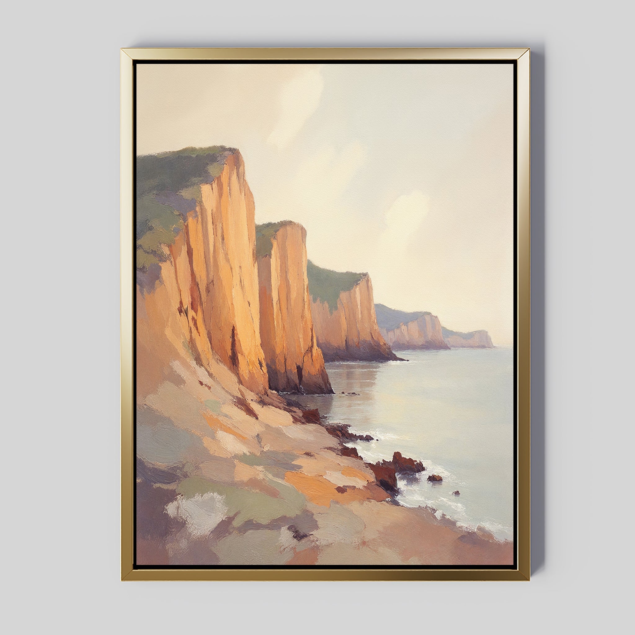 Amber Bluffs Reverie – earthy brown vintage canvas wall art print by Aspire Prints