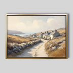 Whispers of the Golden Coast – golden yellow vintage canvas wall art print by Aspire Prints