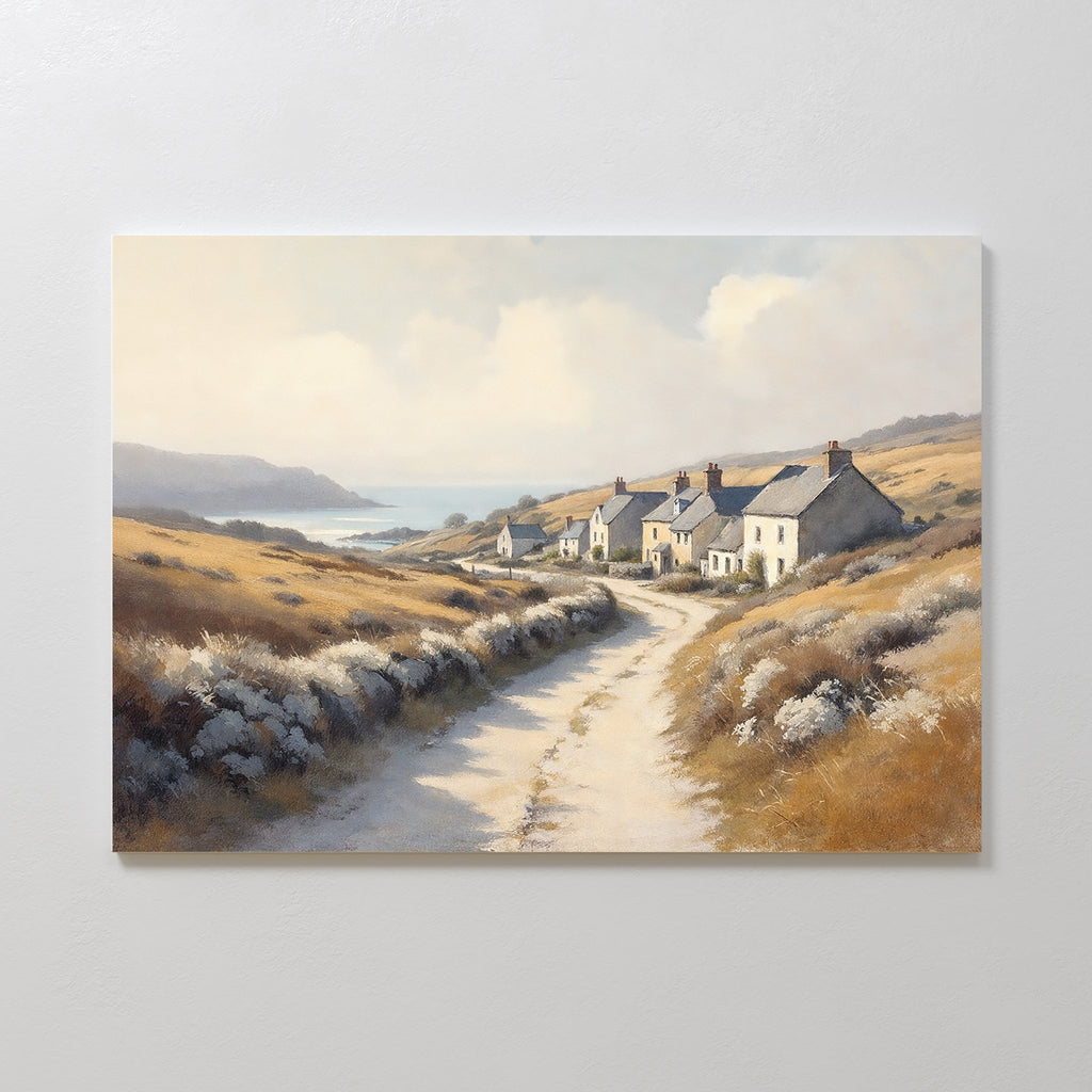Whispers of the Golden Coast – golden yellow vintage canvas wall art print by Aspire Prints