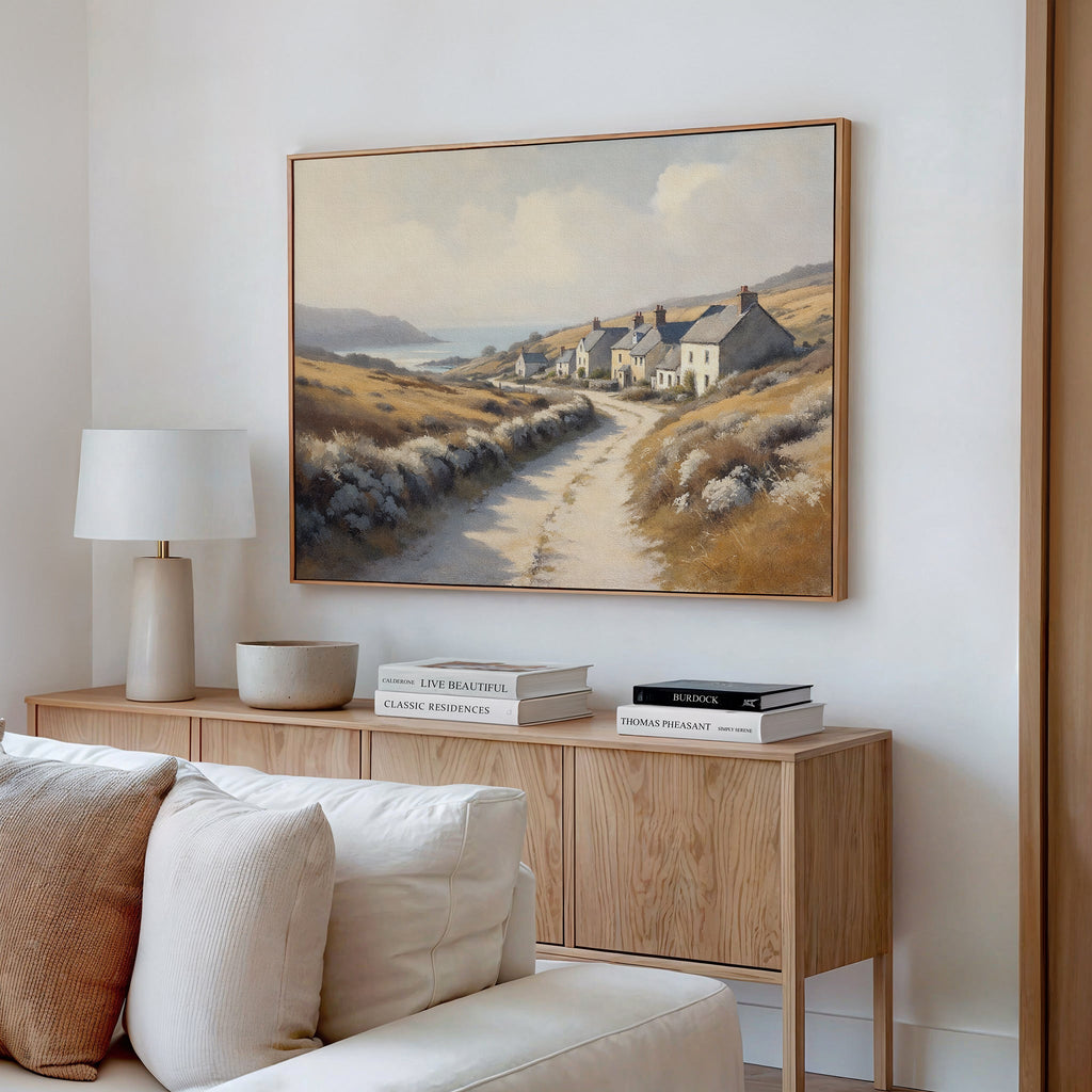 Whispers of the Golden Coast – golden yellow vintage canvas wall art print by Aspire Prints