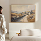 Whispers of the Golden Coast – golden yellow vintage canvas wall art print by Aspire Prints