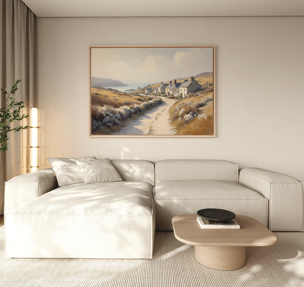 Whispers of the Golden Coast – golden yellow vintage canvas wall art print by Aspire Prints