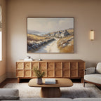 Whispers of the Golden Coast – golden yellow vintage canvas wall art print by Aspire Prints