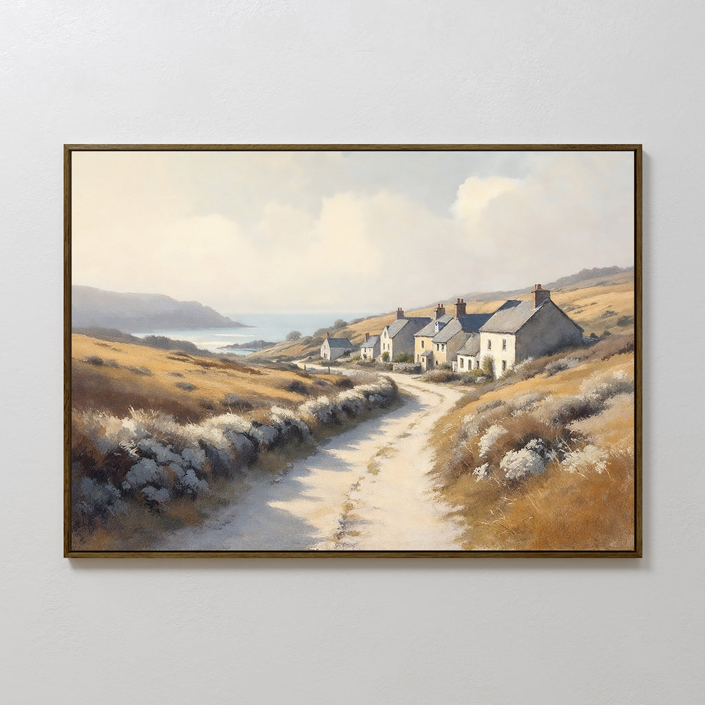 Whispers of the Golden Coast – golden yellow vintage canvas wall art print by Aspire Prints